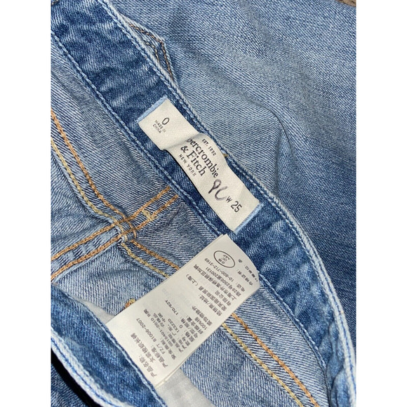 Abercrombie & Fitch Destroyed & Mended 100% Cotton Skinny Jeans Size 0 - Picture 4 of 4